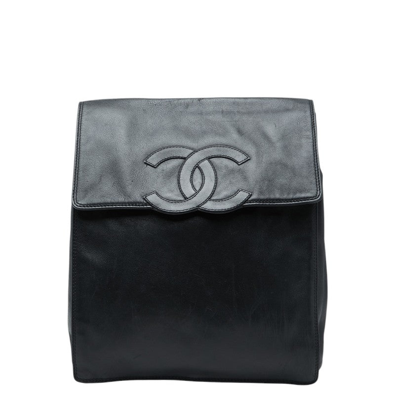 シャネル ココマーク リュック バックパック ブラック ラムスキン レディース CHANEL 【中古】