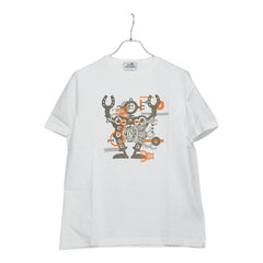 エルメス ハロー ミスター ファリエール 半袖Ｔシャツ サイズM ホワイト マルチカラー コットン メンズ HERMES 【中古】