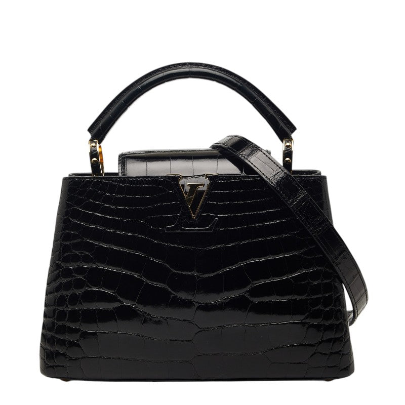 ルイ ヴィトン カプシーヌBB シャイニー ハンドバッグ ショルダー 2WAY N92232 ブラック クロコダイル レディース LOUIS VUITTON 【中古】
