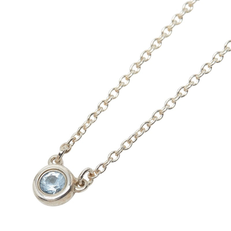 ティファニー バイ ザ ヤード アクアマリン ペンダント ネックレス アクアマリン SV925 シルバー レディース TIFFANY&Co. 【中古】