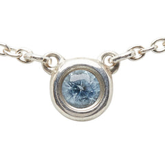 ティファニー バイ ザ ヤード アクアマリン ペンダント ネックレス アクアマリン SV925 シルバー レディース TIFFANY&Co. 【中古】