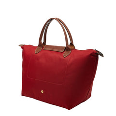 ロンシャン ル プリアージュ トートバッグ レッド ブラウン ナイロン レザー ポリアミドキャンバス レディース Longchamp 【中古】