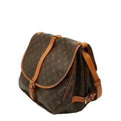 ルイ ヴィトン モノグラム ソミュール35 斜め掛け ショルダーバッグ M42254 ブラウン PVC レザー レディース LOUIS VUITTON 【中古】
