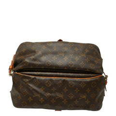 ルイ ヴィトン モノグラム ソミュール35 斜め掛け ショルダーバッグ M42254 ブラウン PVC レザー レディース LOUIS VUITTON 【中古】