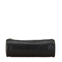 シャネル ココマーク ポーチ ブラック レザー レディース CHANEL 【中古】