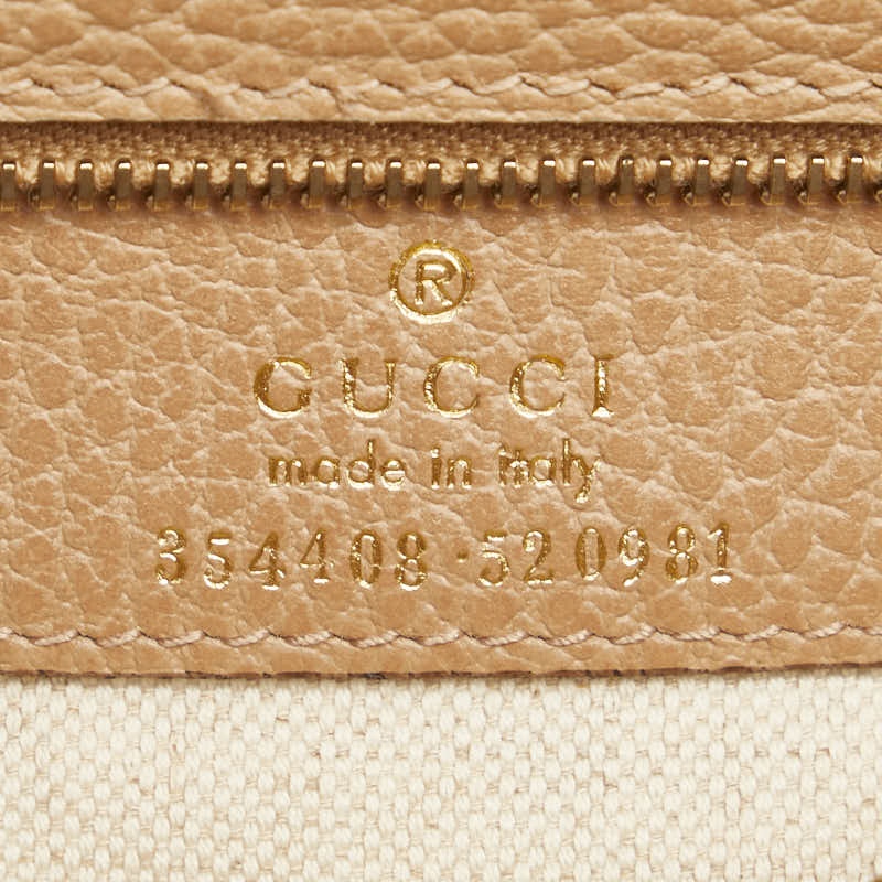グッチ トートバッグ 354408 ベージュ ブラウン キャンバス レザー レディース GUCCI 【中古】