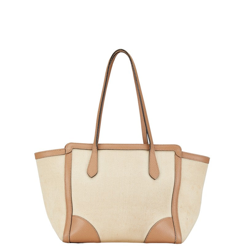 グッチ トートバッグ 354408 ベージュ ブラウン キャンバス レザー レディース GUCCI 【中古】