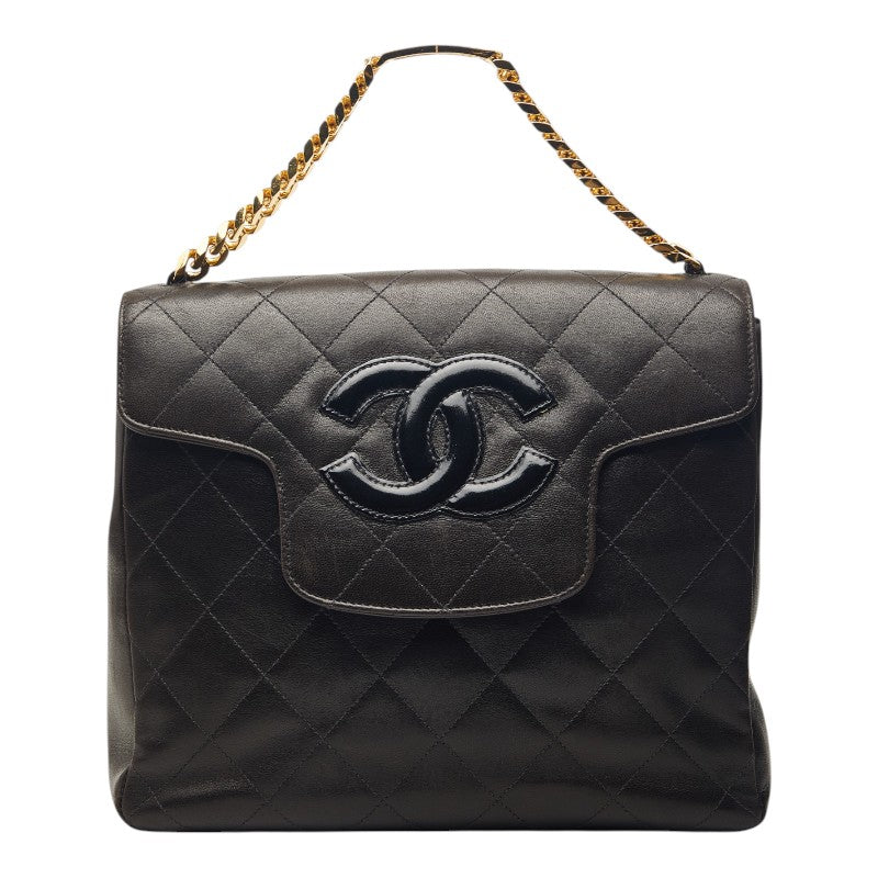シャネル マトラッセ ココマーク チェーン ハンドバッグ ブラック ラムスキン レディース CHANEL 【中古】