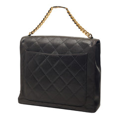シャネル マトラッセ ココマーク チェーン ハンドバッグ ブラック ラムスキン レディース CHANEL 【中古】