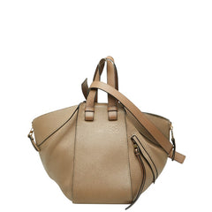 ロエベ アナグラム ハンモック スモール ハンドバッグ ショルダーバッグ ドローストリング 2WAY ベージュ レザー レディース LOEWE 【中古】