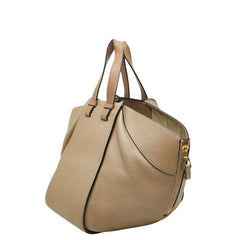 ロエベ アナグラム ハンモック スモール ハンドバッグ ショルダーバッグ ドローストリング 2WAY ベージュ レザー レディース LOEWE 【中古】