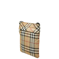 バーバリー ブルーレーベル ノバチェック ショルダーバッグ ポシェット ベージュ マルチカラー ナイロン レディース BURBERRY 【中古】