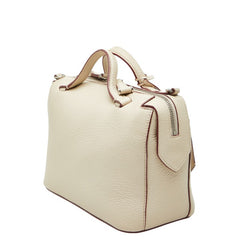 バリー キッセン スモール ハンドバッグ ショルダーバッグ 2WAY アイボリー ボルドー レザー レディース BALLY 【中古】