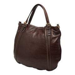 グッチ ダブルG ニューブリット シェリーライン ハンドバック ショルダーバッグ 2WAY 162886 ブラウン レザー レディース GUCCI 【中古】