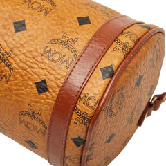 エム シー エム ヴィセトス ロゴグラム ショルダーバッグ ブラウン PVC レザー レディース MCM 【中古】