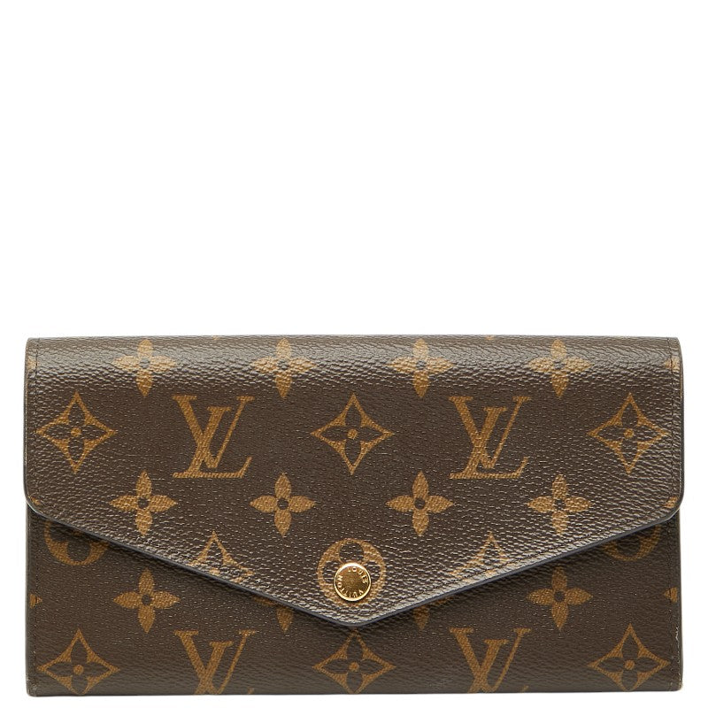 ルイ ヴィトン モノグラム ポルトフォイユ サラ 長財布 M62234 ブラウン フューシャ PVC レザー レディース LOUIS VUITTON 【中古】