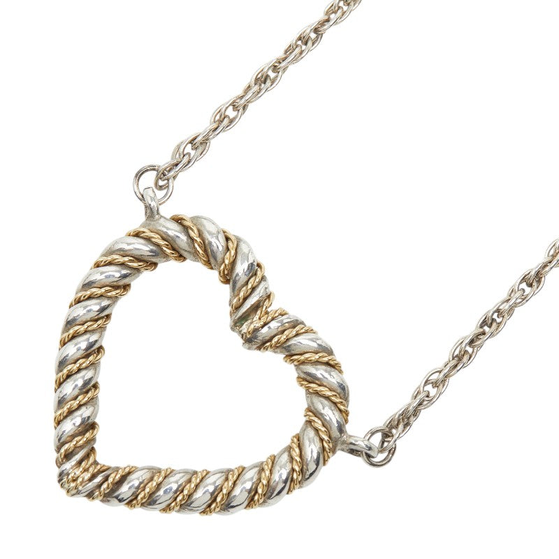 ティファニー ツイストハート ネックレス SV925 シルバー K18YG イエローゴールド レディース TIFFANY&Co. 【中古】