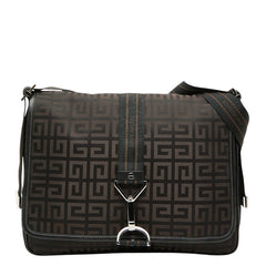ジバンシー ロゴ 斜め掛け ショルダーバッグ ブラウン ブラック ナイロン レザー レディース Givenchy 【中古】