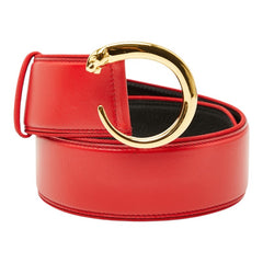 カルティエ パンテール ベルト サイズ：S レッド ゴールド レザー レディース CARTIER 【中古】