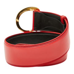 カルティエ パンテール ベルト サイズ：S レッド ゴールド レザー レディース CARTIER 【中古】