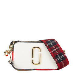 マークジェイコブス スナップショット ショルダーバッグ カメラバッグ ホワイト ライトブルー レザー レディース MARC JACOBS 中古