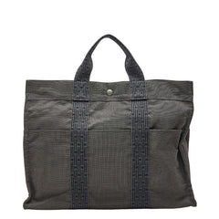 エルメス エールラインGM トートバッグ ハンドバッグ グレー キャンバス メンズ HERMES 【中古】