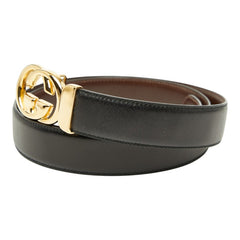グッチ オールドグッチ ベルト サイズ：95/38 036 084 0964 ブラック ブラウン レザー メンズ GUCCI 【中古】