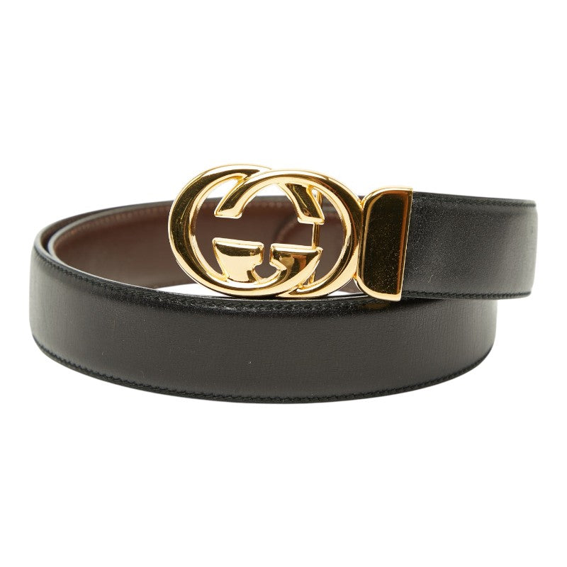 グッチ オールドグッチ ベルト サイズ：95/38 036 084 0964 ブラック ブラウン レザー メンズ GUCCI 【中古】