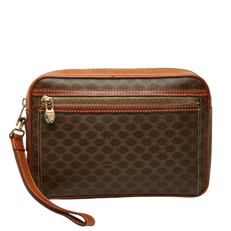 セリーヌ マカダム クラッチバッグ セカンドバッグ ブラウン PVC レディース CELINE 【中古】