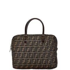 フェンディ ズッカ ビジネスバッグ ショルダーバッグ 2WAY ブラウン キャンバス レザー レディース FENDI 【中古】