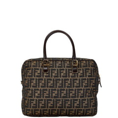 フェンディ ズッカ ビジネスバッグ ショルダーバッグ 2WAY ブラウン キャンバス レザー レディース FENDI 【中古】
