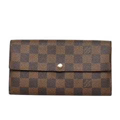 ルイ ヴィトン ダミエ ポルトフォイユ サラ 長財布 N61734 ブラウン PVC レザー レディース LOUIS VUITTON 【中古】