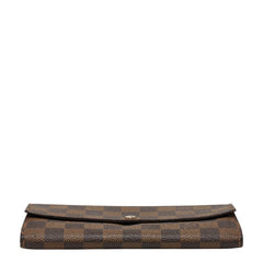 ルイ ヴィトン ダミエ ポルトフォイユ サラ 長財布 N61734 ブラウン PVC レザー レディース LOUIS VUITTON 【中古】
