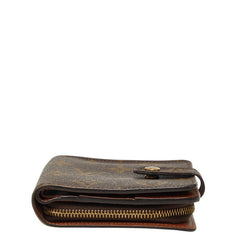 ルイ ヴィトン モノグラム コンパクトジップ 二つ折り財布 M61667 ブラウン PVC レザー レディース LOUIS VUITTON 【中古】