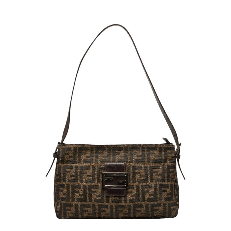 フェンディ ズッカ ワンショルダーバッグ 26566 ブラウン キャンバス レザー レディース FENDI 【中古】
