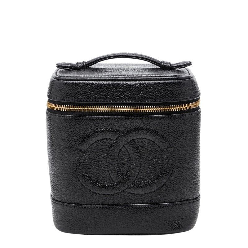 シャネル ココマーク バニティバッグ ハンドバッグ A01998 ブラック キャビアスキン レディース CHANEL 【中古】