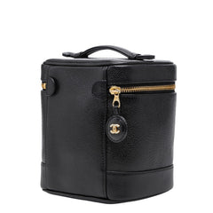 シャネル ココマーク バニティバッグ ハンドバッグ A01998 ブラック キャビアスキン レディース CHANEL 【中古】