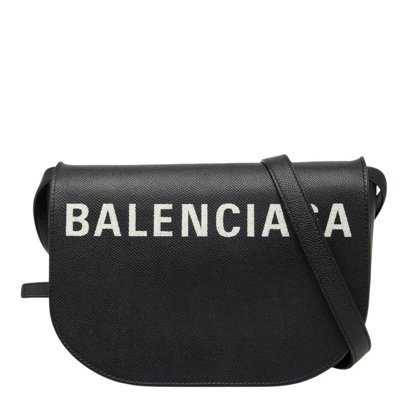 バレンシアガ ヴィル デイバッグ 斜め掛け ショルダーバッグ 542207 ネイビー ホワイト レザー レディース BALENCIAGA 【中古】