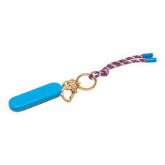 グッチ ロゴ バッグチャーム キーホルダー キーリング ブルー マルチカラー アクリル ファブリック レディース GUCCI 【中古】