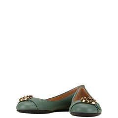グッチ GGマーモント - フラットシューズ サイズ:35 1/2 365590 グリーン レザー レディース GUCCI 【中古】