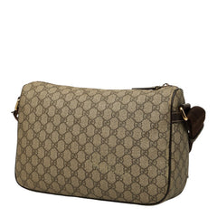 グッチ GGスプリーム 斜め掛け ショルダーバッグ 246881 ベージュ ブラウン PVC レザー レディース GUCCI 【中古】