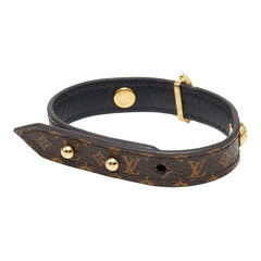 ルイ ヴィトン モノグラム ブラスレ ブルーミング ブレスレット #17 M6534 ブラウン PVC レザー レディース LOUIS VUITTON 【中古】