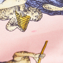 セリーヌ スカーフ グレー ピンク マルチカラー シルク レディース CELINE 【中古】