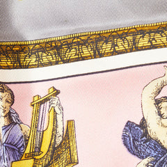 セリーヌ スカーフ グレー ピンク マルチカラー シルク レディース CELINE 【中古】