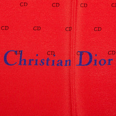 ディオール CDロゴ スカーフ レッド ブルー シルク レディース Dior 【中古】