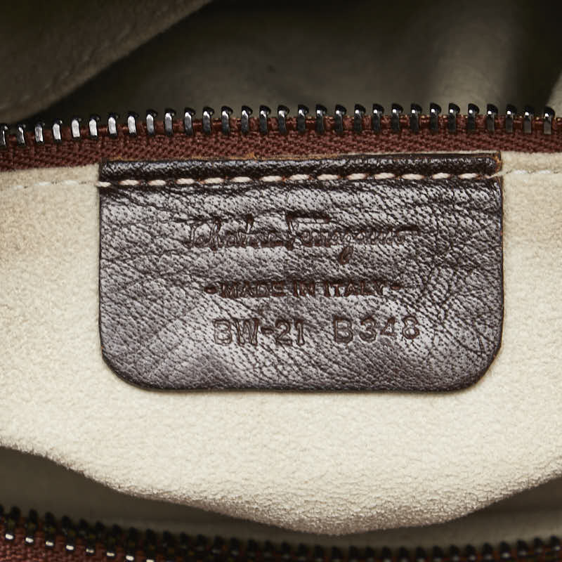 サルヴァトーレフェラガモ ガンチーニ ハンドバッグ ショルダーバッグ 2WAY ブラウン パイソン レディース Salvatore Ferragamo 【中古】