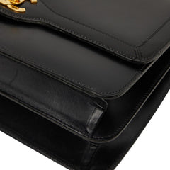 シャネル ココマーク チェーン ショルダーバッグ ブラック レザー レディース CHANEL 【中古】