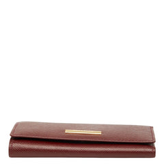 バーバリー ノバチェック 4連 キーケース ワインレッド ボルドー レザー レディース BURBERRY 【中古】