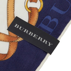 バーバリー ロゴ ベルト モチーフ スカーフ ホワイト マルチカラー コットン レディース BURBERRY 【中古】