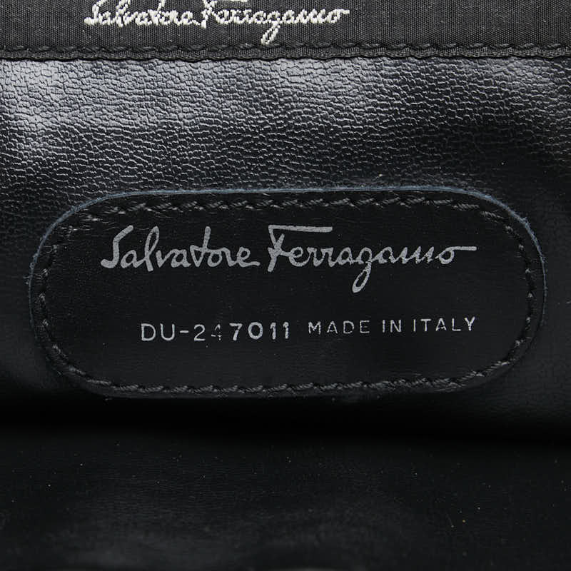 サルヴァトーレフェラガモ ビジネスバッグ ショルダーバッグ 2WAY ブラック レザー ナイロン レディース Salvatore Ferragamo 【中古】